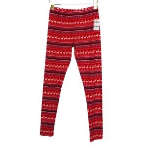 Pink Rose Christmas Leggings Red Argyle Ugly Christmas Leggings Reindeer